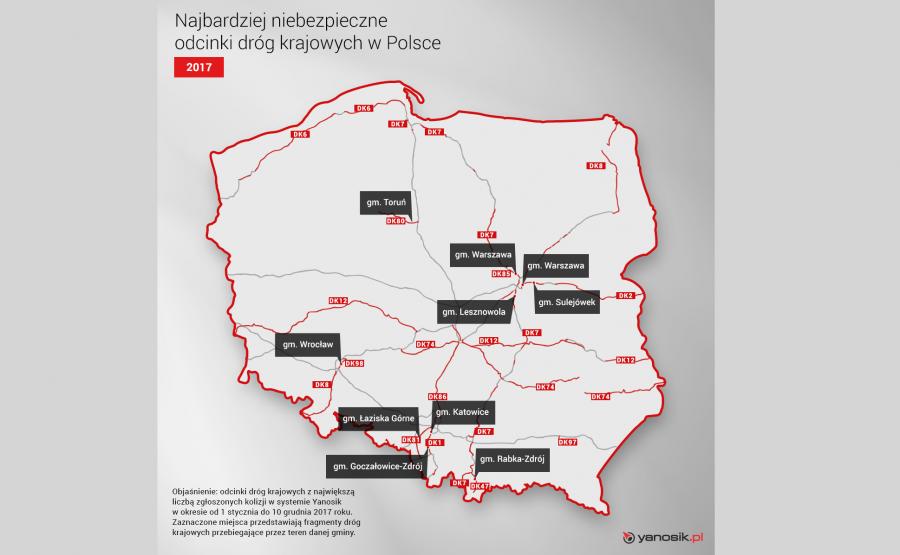 Zdjęcia Oto najbardziej niebezpieczne drogi w Polsce