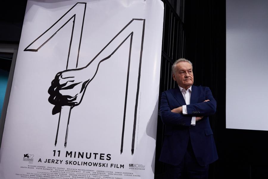 Jerzy Skolimowski podczas spotkania z dziennikarzami po projekcji filmu "11 minut"